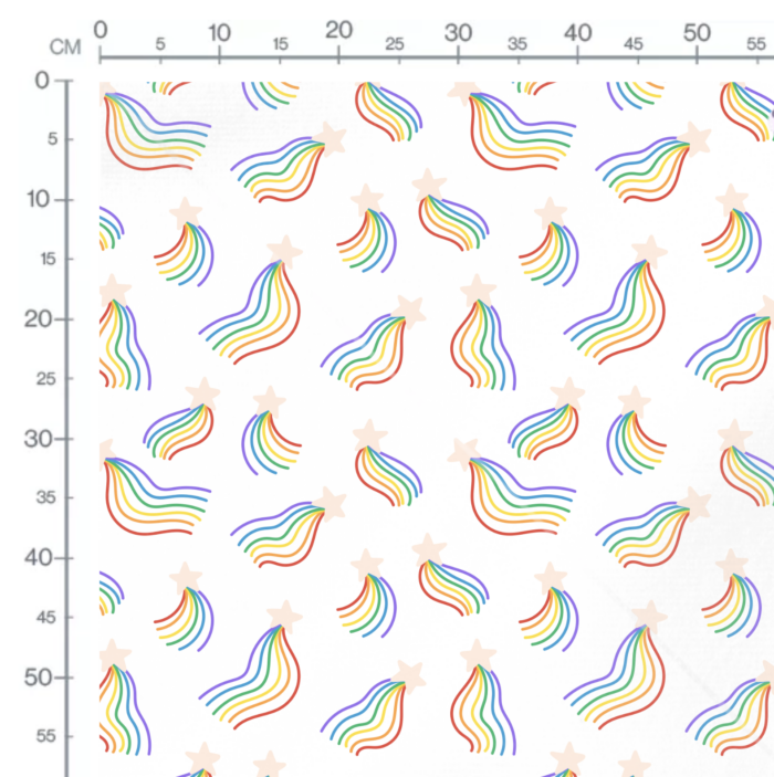 Tissu Imprimé Etoiles Arc-en-ciels, 10 tissus au choix – Image 2