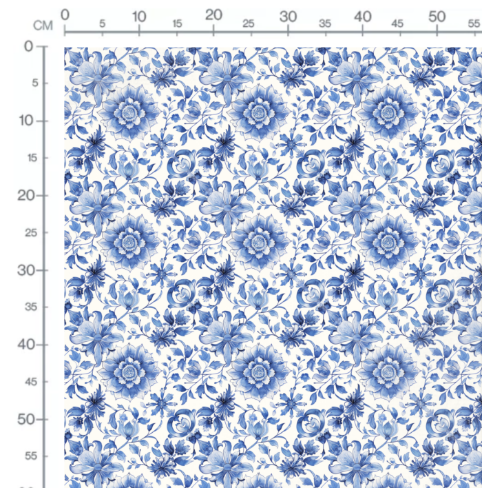 Tissu Imprimé Fleurs Bleues Sud, 11 tissus au choix – Image 2