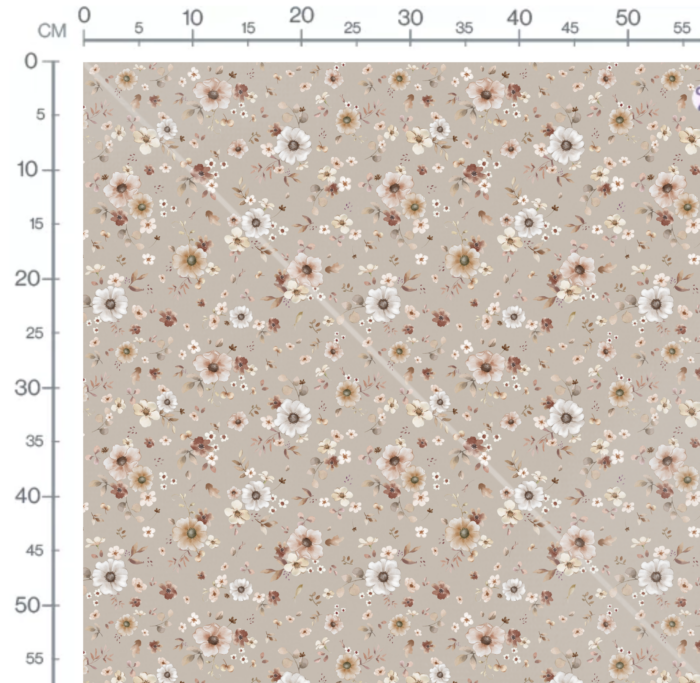 Tissu Fleurs Bohème Passion Beige, 10 tissus au choix – Image 3