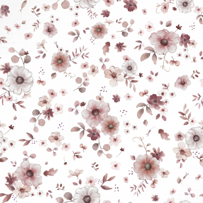 Tissu Fleurs Bohème Passion Blanc, 10 tissus au choix