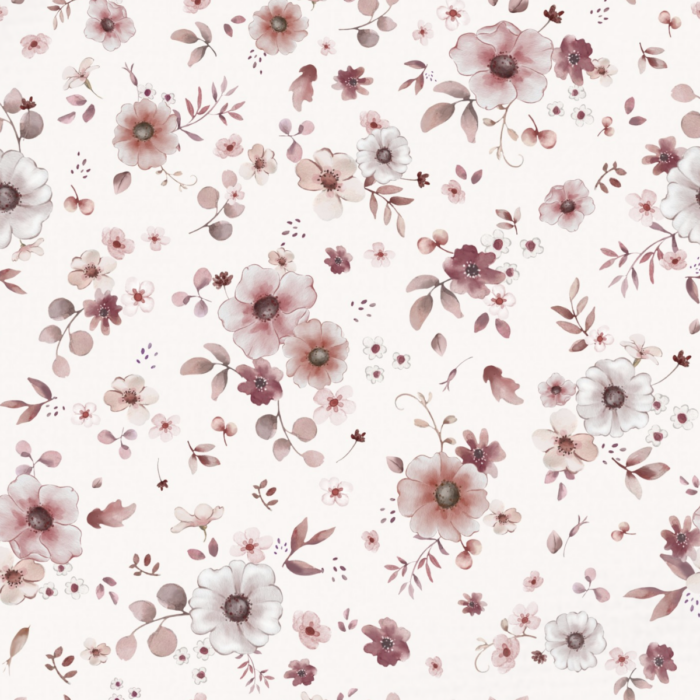Tissu Fleurs Bohème Passion Crème, 10 tissus au choix