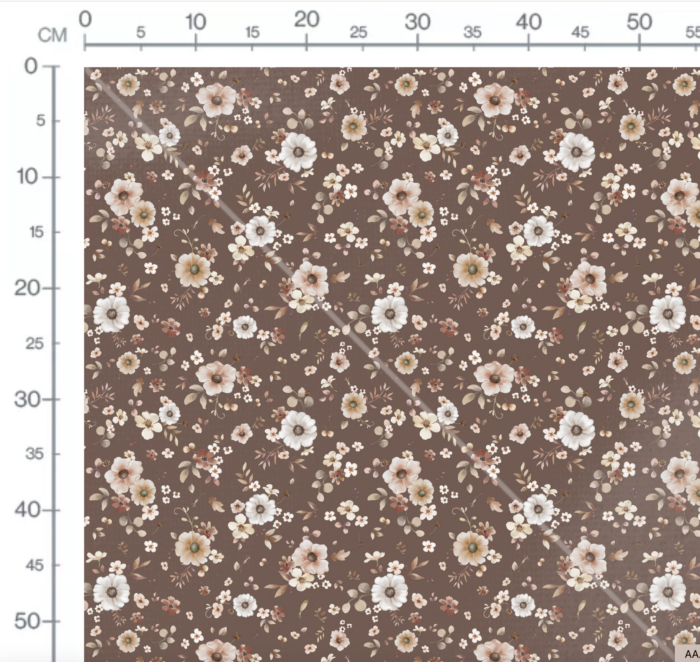 Tissu Fleurs Bohème Passion Marron, 10 tissus au choix – Image 3