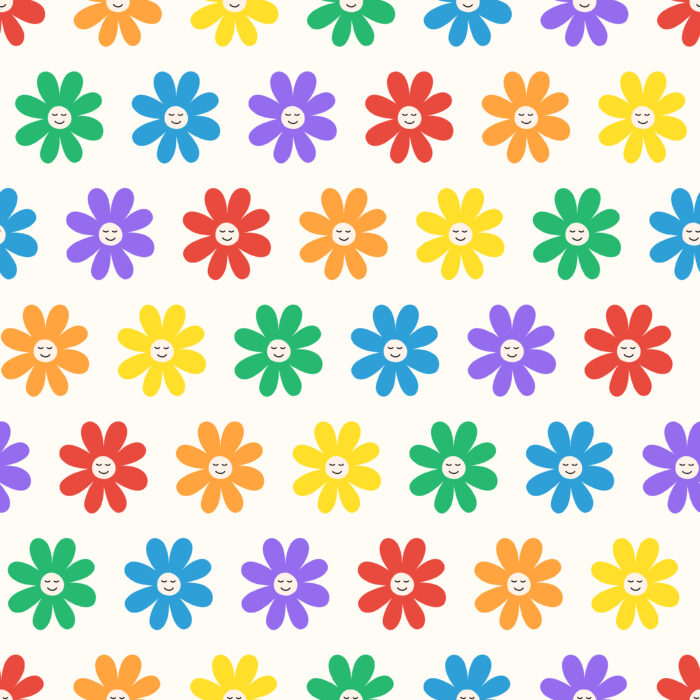 Tissu Imprimé Fleurs Multicolores Sourire, 10 tissus au choix