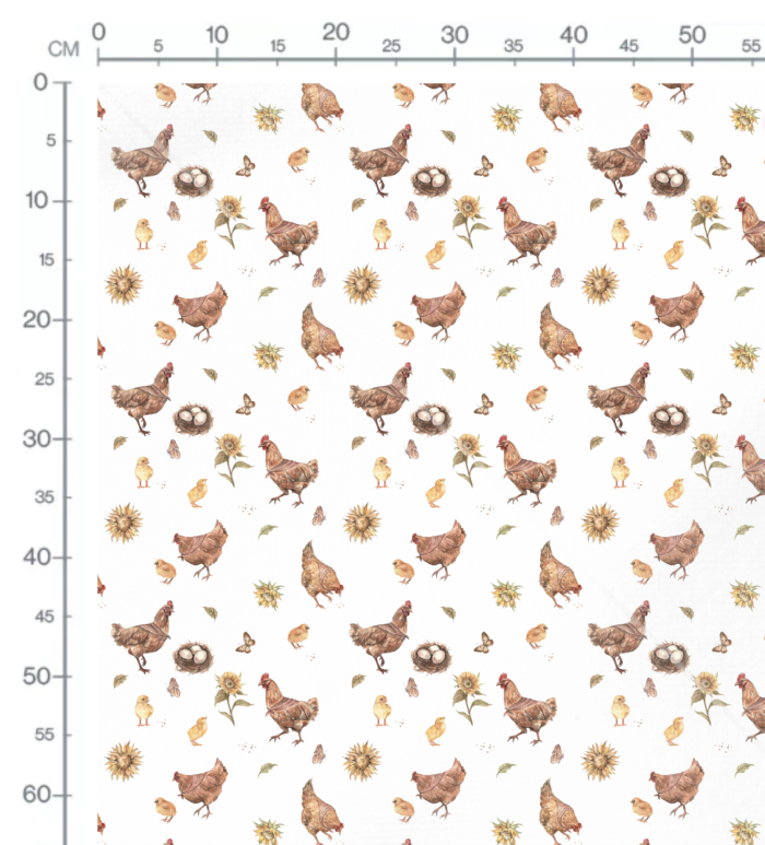 Tissu Imprimé Poules Tournesols, 10 tissus au choix – Image 2