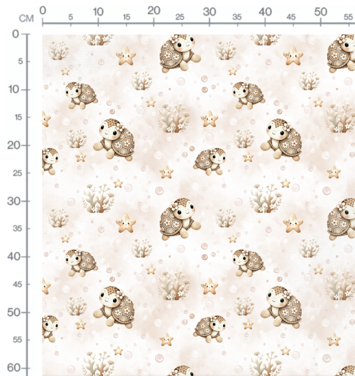 Tissu Imprimé Tortue Mer Rose, 10 tissus au choix – Image 2