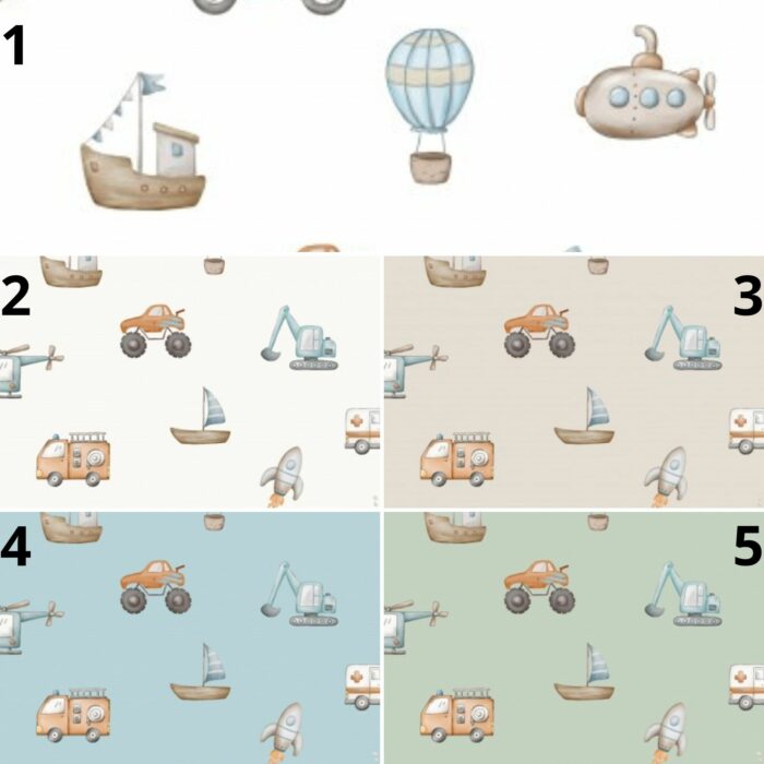 Tissu Imprimé Voitures et Amis, 5 coloris et 10 tissus au choix – Image 4